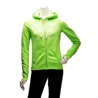 【Abercrombie & Fitch】亮片數字92內刷毛拉鍊帽T外套(女-翠綠609835809)