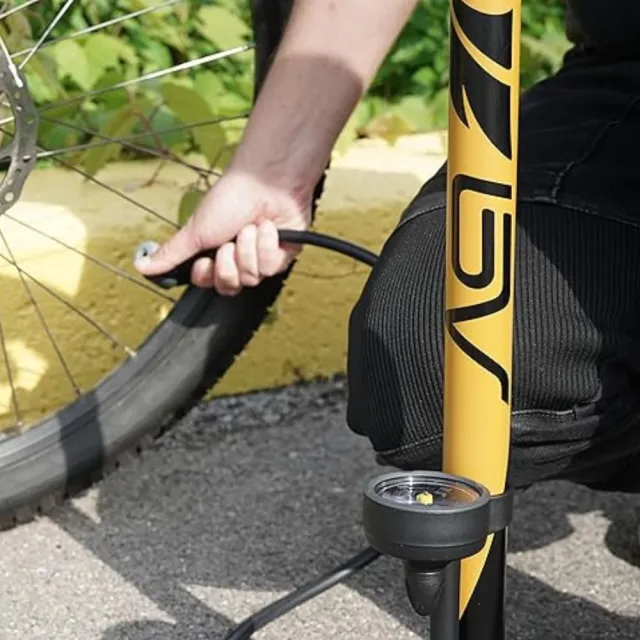 【BV】160psi 直立式高壓打氣筒 腳踏車打氣筒 自行車打氣筒(美法式氣嘴 適用球類打氣 游泳圈打氣)