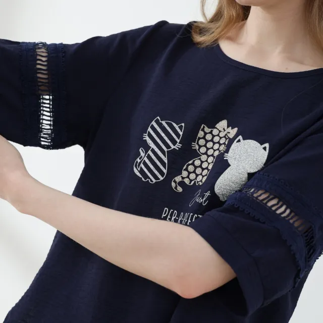 YASA 日系彩繪雲彩棉蕾絲上衣