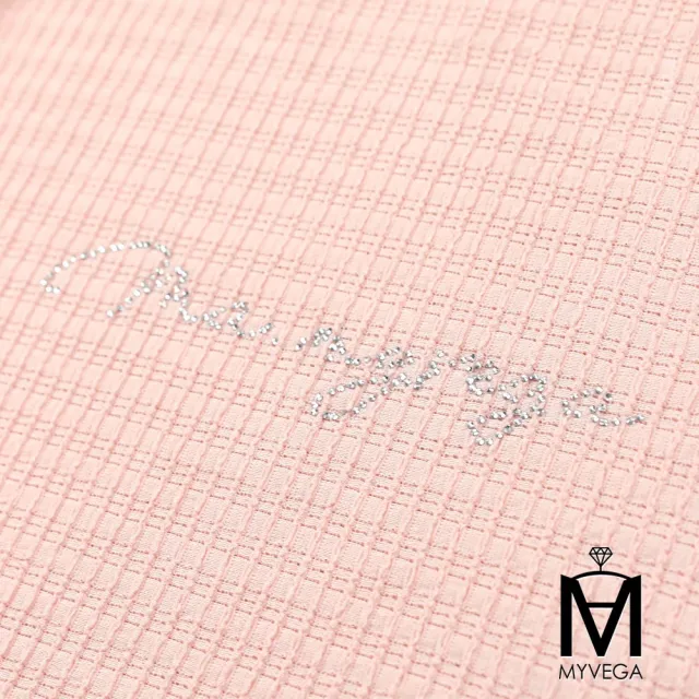 【MYVEGA 麥雪爾】MA細格提織彈性上衣-桔粉(復古T/)