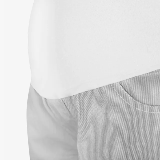 【Gennies 奇妮】千鳥格紋短褲-卡其/灰細格(孕婦褲 一體成型 無痕褲頭)