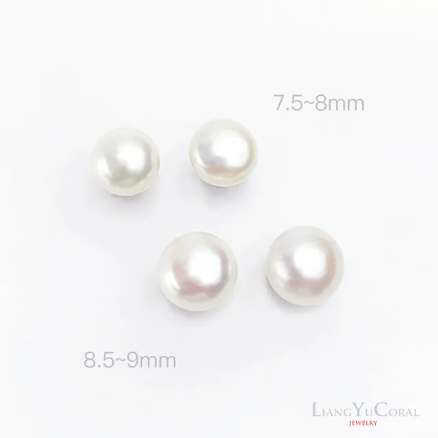 【大東山樑御珊瑚】天然珍珠9K耳針耳環-白大(8.5~9mm)