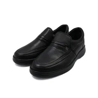 【AKIO GOLF】日本原廠高透氣輕便懶人真皮休閒鞋 黑色(GF2213-BL)