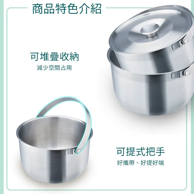 【PERFECT 理想】台灣製極緻厚316可提式調理鍋三入組 湯鍋 萬用鍋 內鍋(IH爐可用鍋)