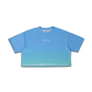 【富邦悍將】心動信號刺繡短版TEE(粉藍漸層_XS-M)