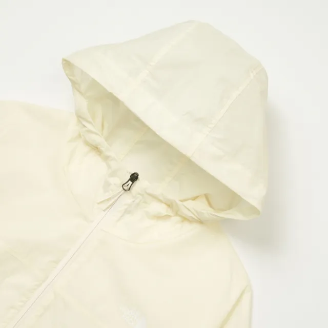 【The North Face】北臉 外套 女 運動連帽外套 防風 防曬 防潑水 W CROP UPF WIND 米白 NF0A8C12QLI