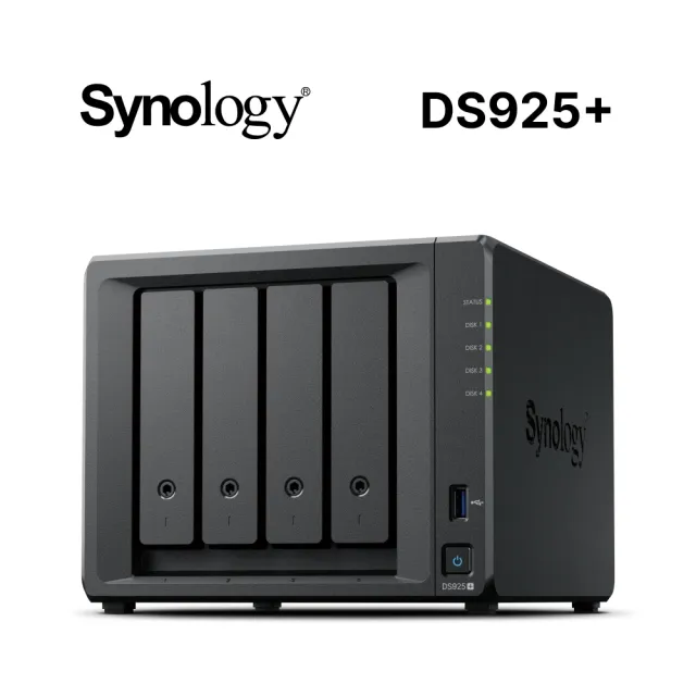 【Synology 群暉科技】搭 12TB x2 ★ DS925+ 4bay NAS 網路儲存伺服器(HAT3310-12TB)