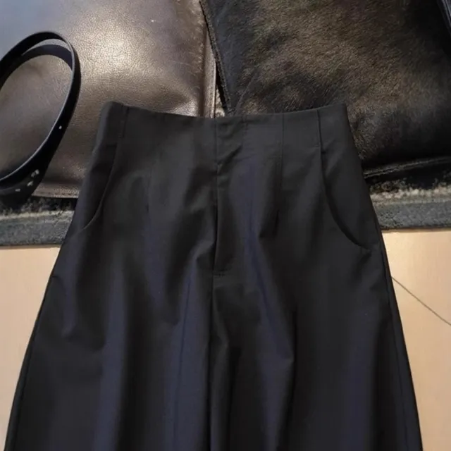 【米蘭精品】現貨+預購 寬管褲休閒長褲(高腰繭型設計感直筒女褲子t1km67)