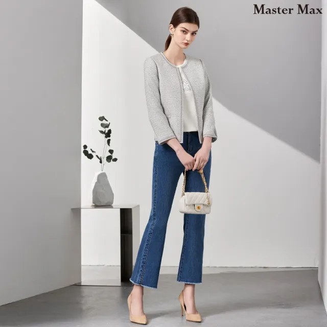 【Master Max】彈性合身素面修身小喇叭褲(8423010)