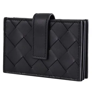 【BOTTEGA VENETA 寶緹嘉】經典手工編織風琴式信用卡隨身卡夾(午夜藍)