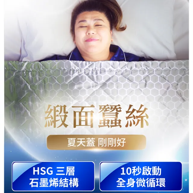 【PP 石墨烯】NASA聯名 石墨烯緞面蠶絲超導被1件(雙面可蓋 四季棉被)