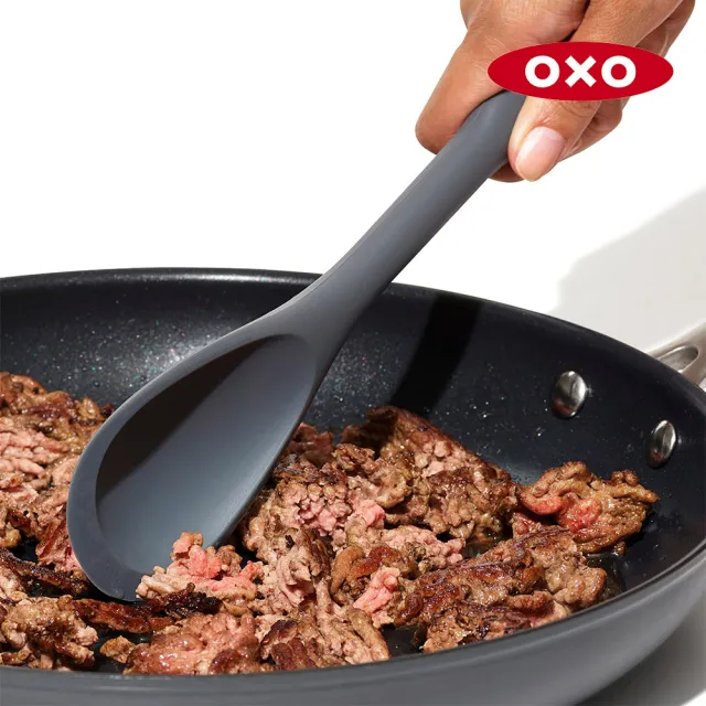 【美國OXO】全矽膠切碎攪拌鏟 鍋鏟 炒菜鏟 料理勺(適用不沾鍋鑄鐵鍋 耐熱210度)