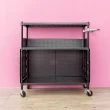 【dayneeds 日需百備】極致美學 90x45x90公分三層沖孔推車旗艦組(沖孔推車/微波爐架/層架/鐵架)