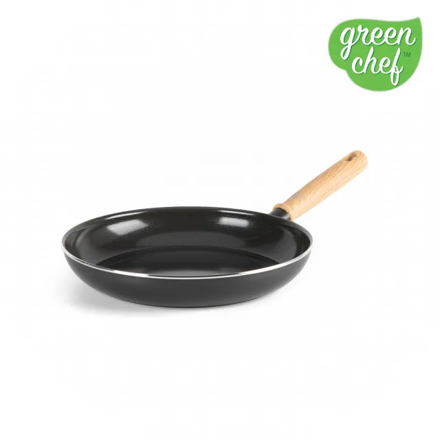 【GreenPan】GreenChef 鑽石陶瓷塗層不沾平煎鍋 東京木紋 26cm 鋯石黑(不含蓋/不挑爐具/不沾鍋/陶瓷)