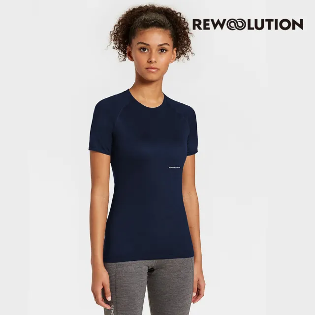 【Rewoolution】女 ALI 190g短袖T恤(海軍藍)EB2WC50256(羊毛衣 T恤 登山必備 吸濕排汗)