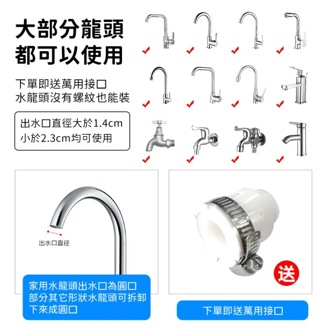【SYU】360°旋轉水龍頭過濾器 附萬用接頭(過濾器x1+替換濾心x4)