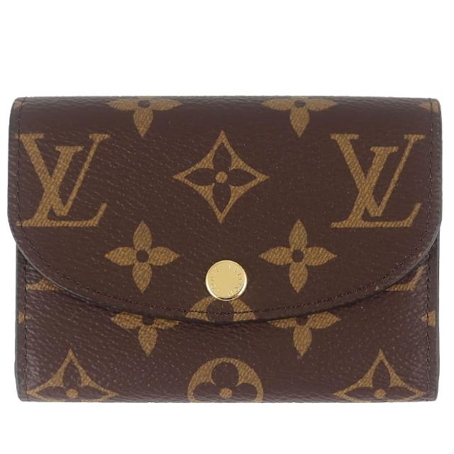 【Louis Vuitton 路易威登】Monogram LV花紋按扣名片夾/零錢包(M41939/紫紅色)