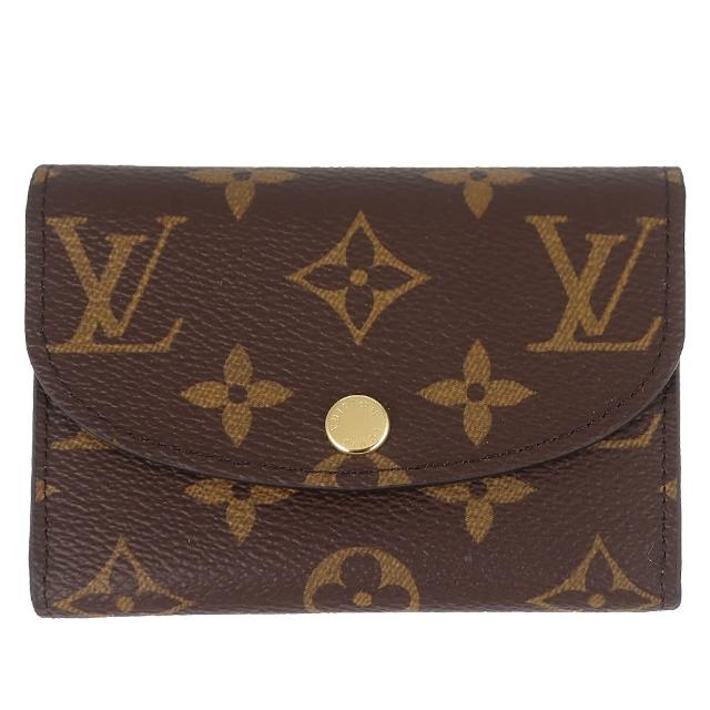 LV LOUIS VUITTON路易威登 M62361 經典 ROSALIE Monogram 花紋信封式零錢包
