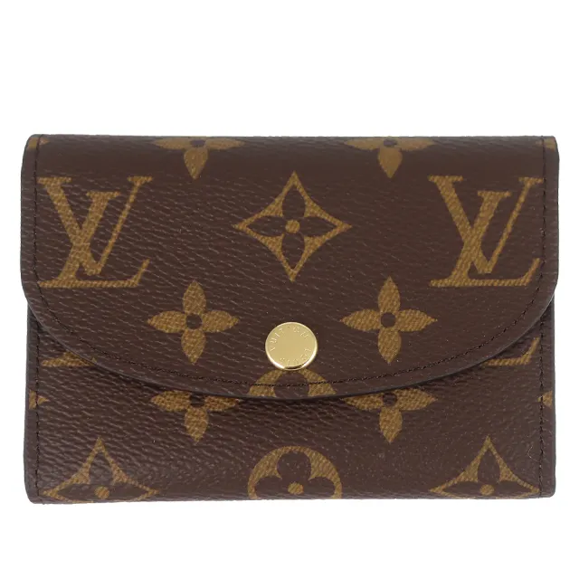 【Louis Vuitton 路易威登】Monogram LV花紋按扣名片夾/零錢包(M62361/咖啡/粉色)