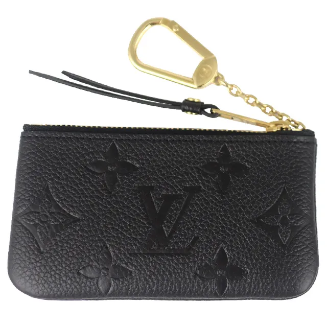 【Louis Vuitton 路易威登】Monogram LV壓紋真皮鑰匙零錢包(M80879/黑色)
