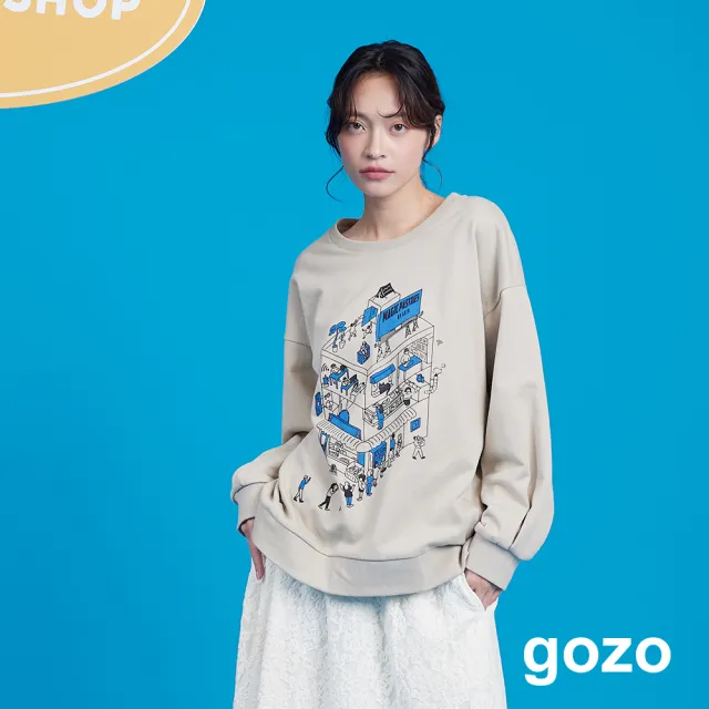 【gozo】阿嬤的現代甜點鋪擴型大學T(兩色)