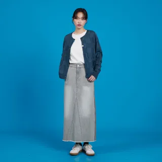 【gozo】shadow顯瘦修長彈性牛仔長裙(兩色)