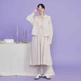 【gozo】天絲棉細褶細肩帶洋裝(兩色)