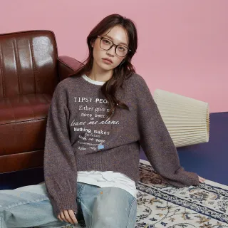 【gozo】微醺的人羊毛圈圈紗印花毛衣(兩色)