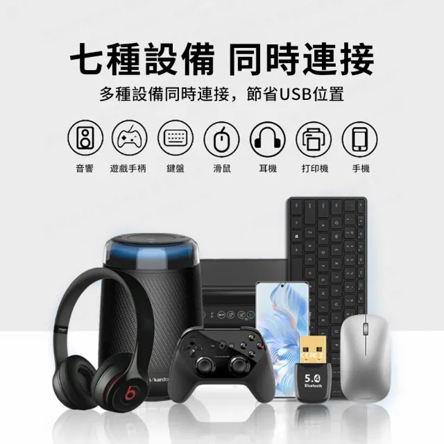 【YUNMI】免驅藍芽5.4適配器 藍芽接收器 藍芽傳輸器 藍芽接收發射器(適用滑鼠 耳機 音響 遊戲手柄)
