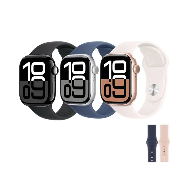 運動錶帶組【Apple】Apple Watch S10 LTE 42mm(鋁金屬錶殼搭配運動型錶帶)