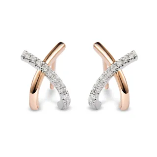 【蘇菲亞珠寶】14K金雙色 狄蜜特鑽石耳環