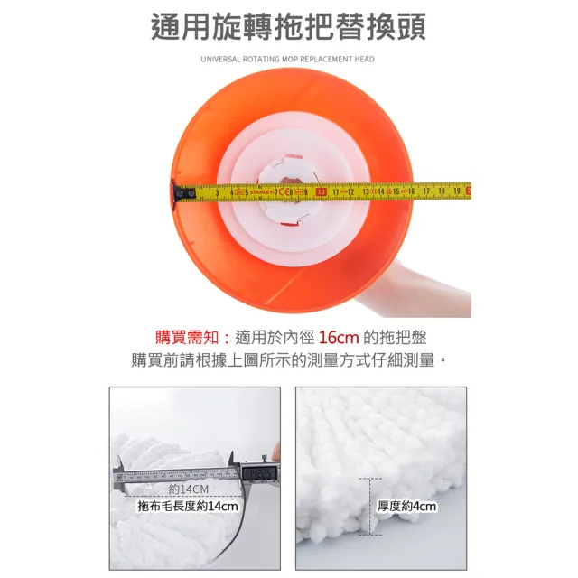 【MEHOME美好家】150g巨厚 通用布盤/拖把頭替換布-5入