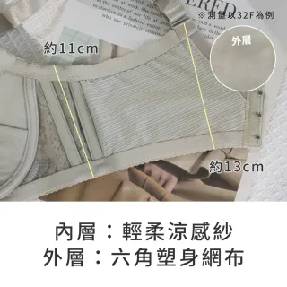 【玉如阿姨】迷漫浪花內衣※0678卡其綠(F罩 大罩杯 挺立 包覆 包副乳 台灣製)