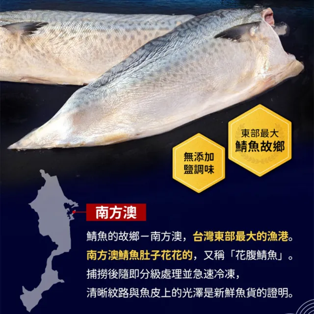 【享吃海鮮】南方澳鮮撈無鹽鯖魚 20片組 共10包(2片裝/110-120g/片)