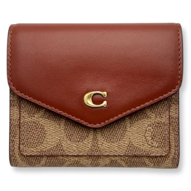 【COACH】女生 短夾 滿版緹花 三折扣式 C字LOGO女款 多卡收納 零錢袋 女款 皮夾 中夾(C2329)