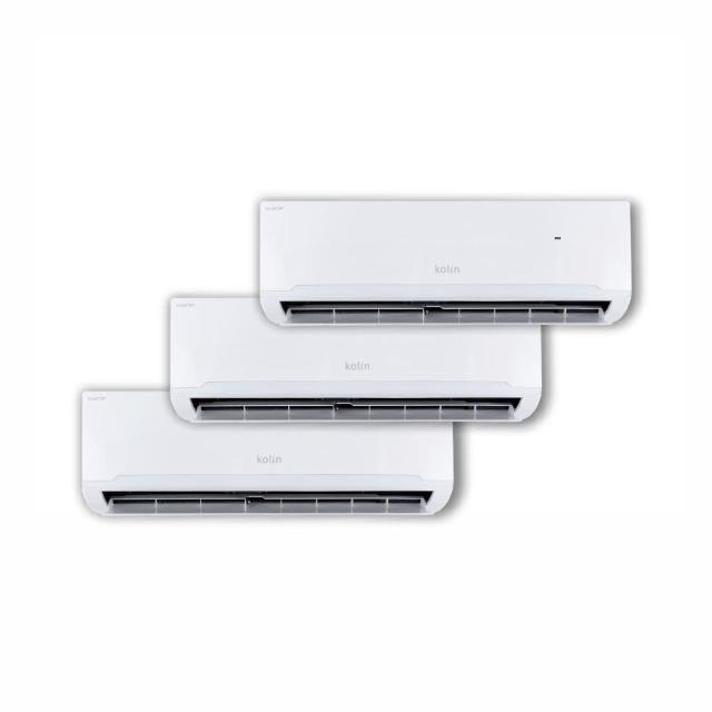 【Kolin 歌林】4坪+4坪+8坪一對三變頻冷暖分離式空調(KDV-P1012M301/PK282DV03Ax2台+PK502DV03A)