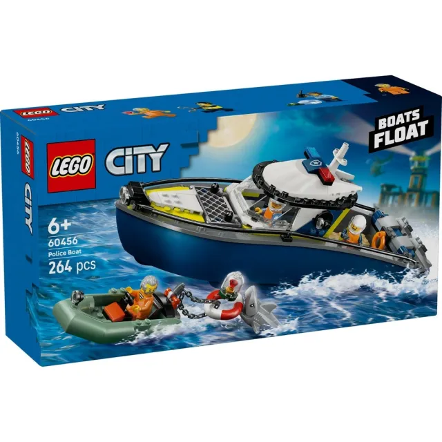 【LEGO 樂高】城市系列 60456 警艇追逐戰(男孩禮物 交通工具玩具 兒童玩具 積木)
