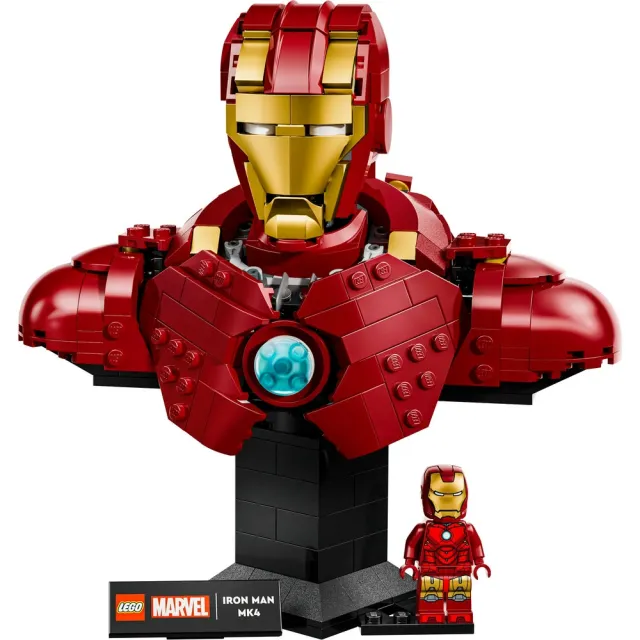 【LEGO 樂高】漫威超級英雄系列 76327 鋼鐵人 MK4 半身像(漫威 鋼鐵人 居家擺設 玩具模型)