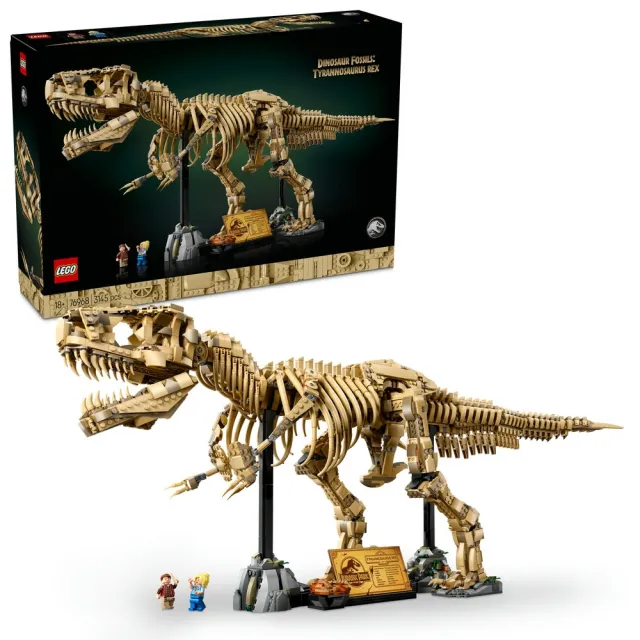【LEGO 樂高】侏羅紀世界系列 76968 恐龍化石:暴龍(侏羅紀世界 恐龍 居家擺設 1:12比例)