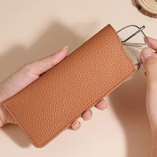 【KT DADA】真皮 老花眼鏡盒 眼鏡皮套 牛皮眼鏡袋 眼鏡袋 荔枝紋眼鏡包 眼鏡盒 太陽眼鏡包