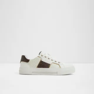 【ALDO】BERENTERIEL-壓紋拼接小白鞋-女鞋(白色圖騰)