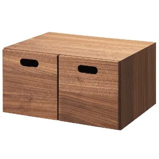 【MUJI 無印良品】胡桃木組合收納櫃/半型/抽屜/2個(大型家具配送)
