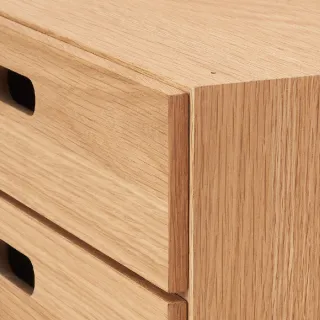 【MUJI 無印良品】橡木組合收納櫃/半型/抽屜/2段(大型家具配送)