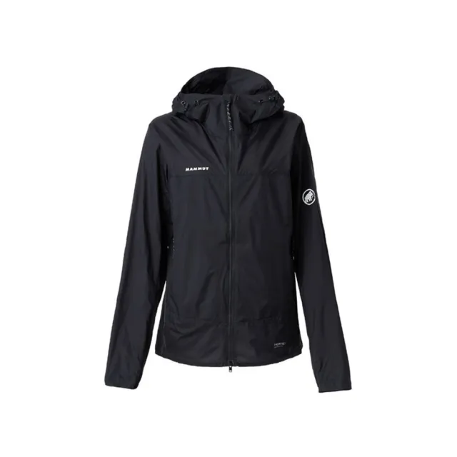 【Mammut 長毛象官方直營】Meron UL WB Hooded AF 日系超輕量透氣防風連帽外套 黑色 女款 #1012-00960