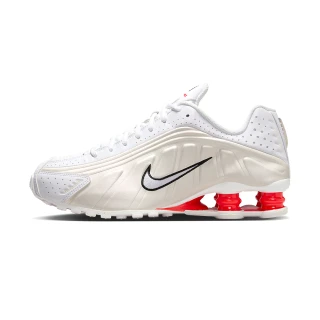 【NIKE 耐吉】Shox R4 女鞋 白紅米白色 緩震 復古 彈簧鞋 休閒鞋 AR3565-103