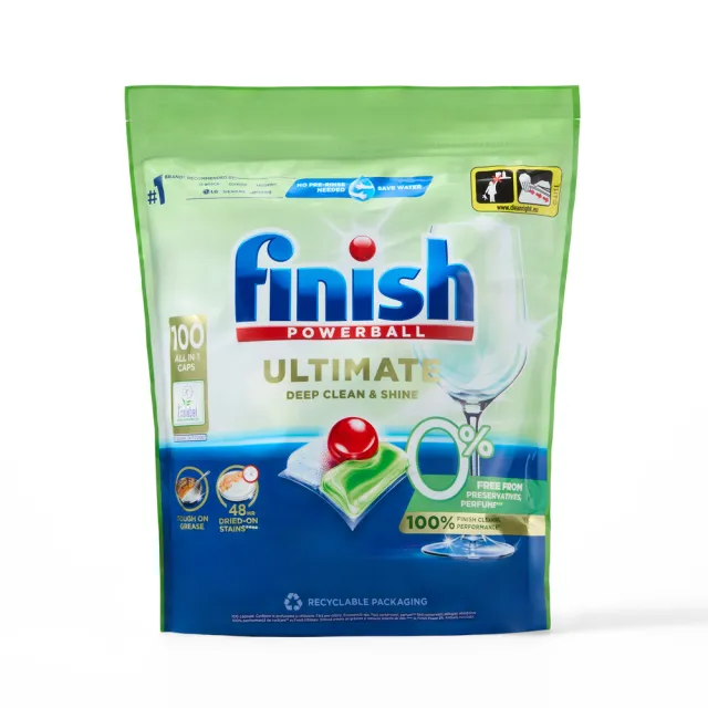 【finish 亮碟】finish零添加洗碗凝珠100入x4包(平輸/低泡沫高效能/秒去污漬)