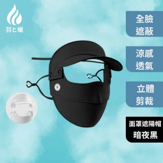 【羽和暖swarm】掛耳冰絲輕量防曬面罩 一體式大帽簷遮陽帽