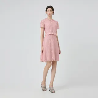 【ILEY 伊蕾】優雅蕾絲假兩件式洋裝(粉；M-2L；1251077108)