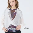 【Qiruo 奇若名品】春夏專櫃白色透明罩衫7069A 長袖上衣(M-2XL)
