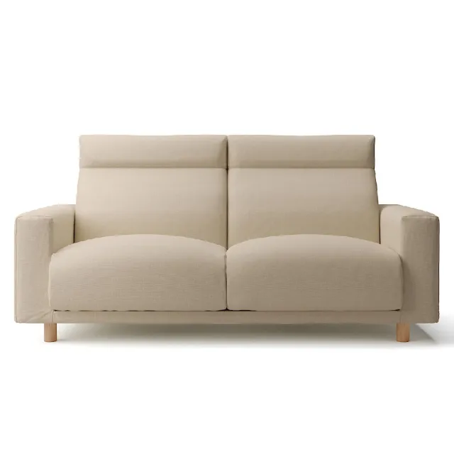 【MUJI 無印良品】棉麻網織羽毛獨立筒沙發套/2.5人/高椅背(大型家具配送)
